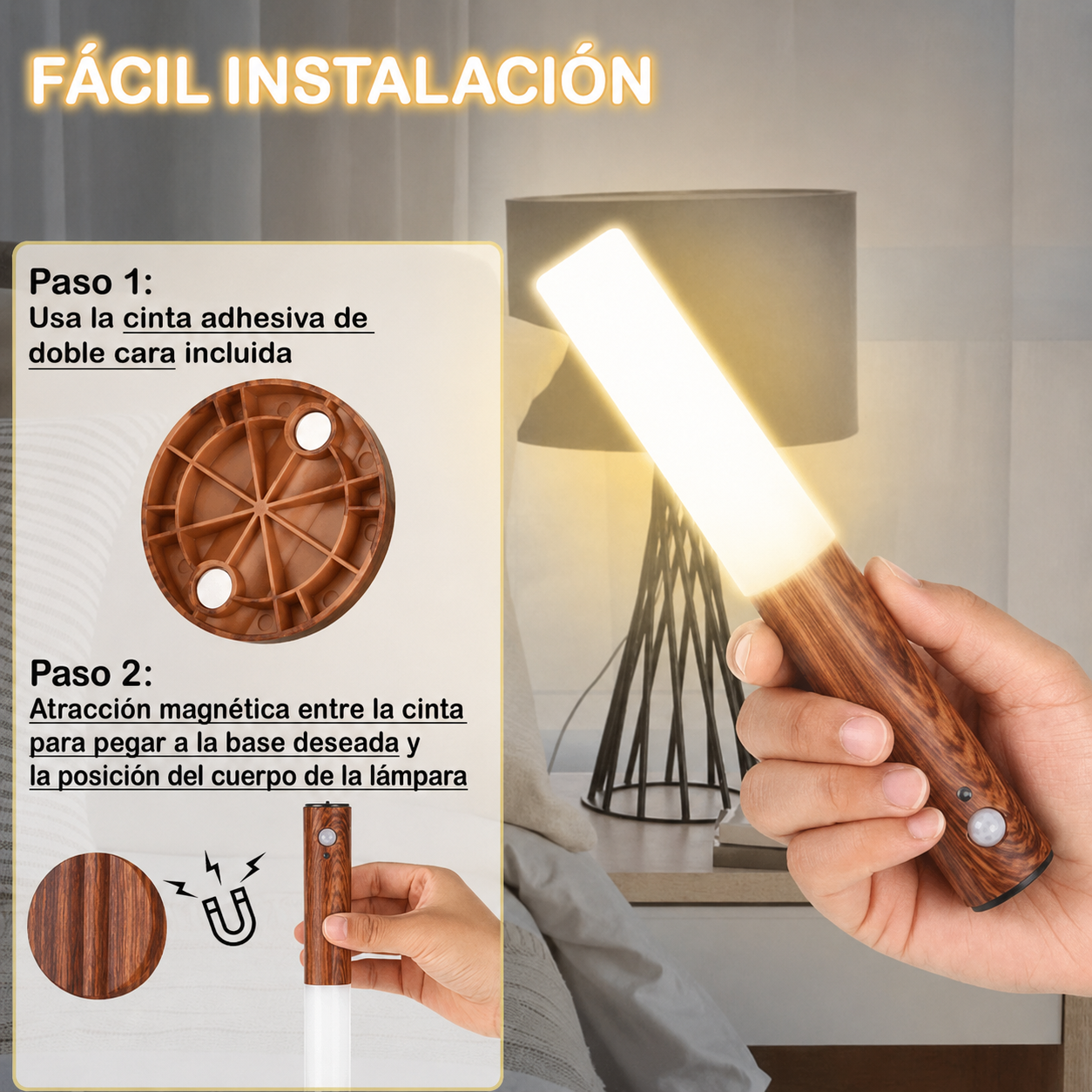 Luz LED Magnética con Sensor de Movimiento